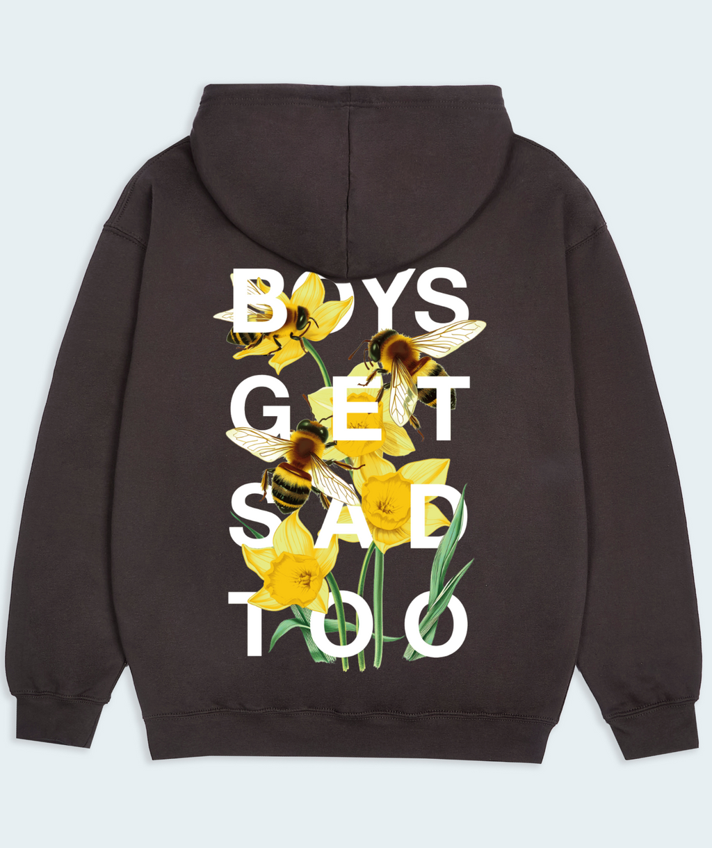 BEES & DAFFODIL HOODY DARK GREY