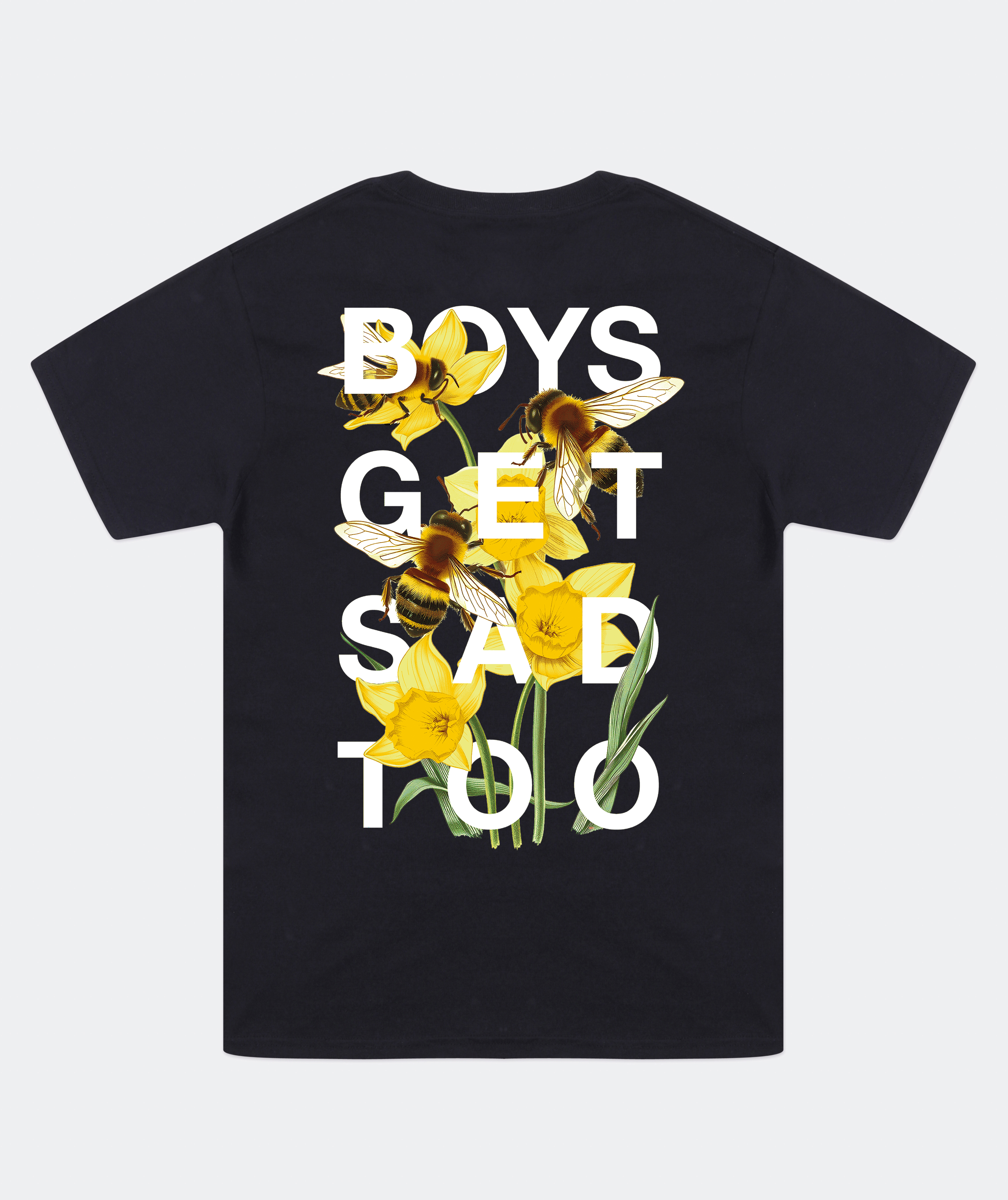 BEES & DAFFODIL TEE BLACK